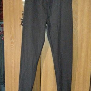 No Boundaries Tie Waist High-Rise Ankle Leggings Black Soot Size S Stretch Solid